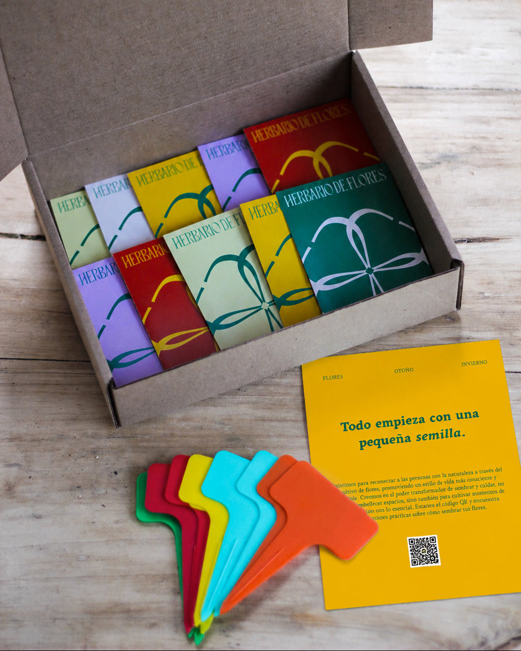PACK 10 FLORES CICLO FRÍO + despacho gratis + 10 marcadores de plantas de regalo + instrucciones de siembra